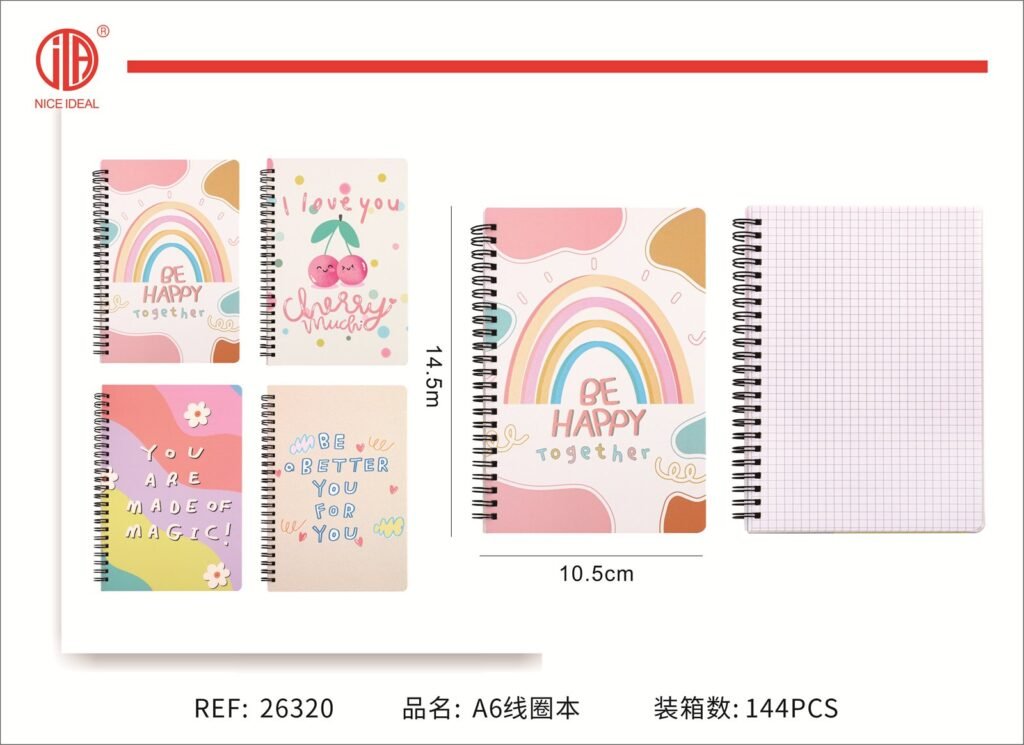 Cuaderno borde bobina 14.5*10.5