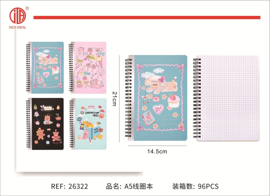 Cuaderno borde bobina 21*14.5