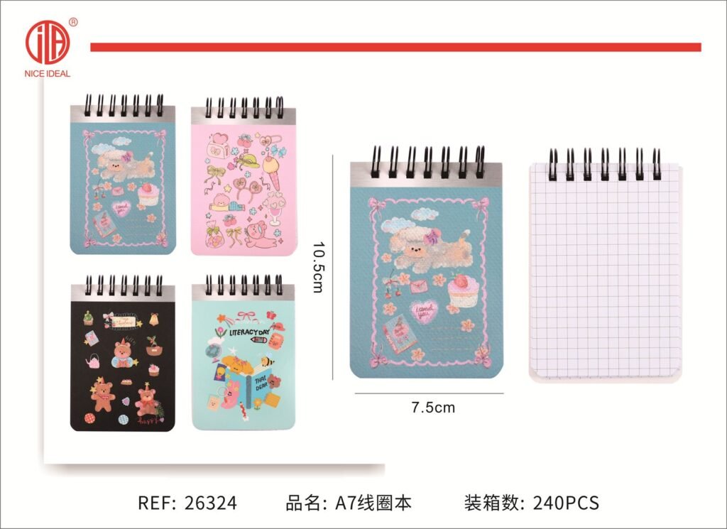 Cuaderno borde bobina 10.5*7.5