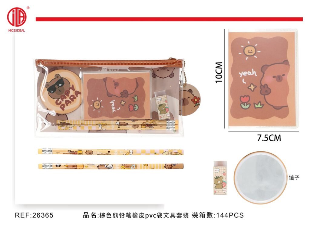 Set de utiles escolares en bolsa PVC