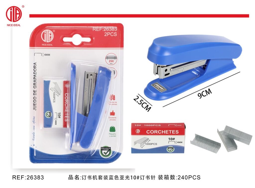 Set de engrapadora y grapas azul