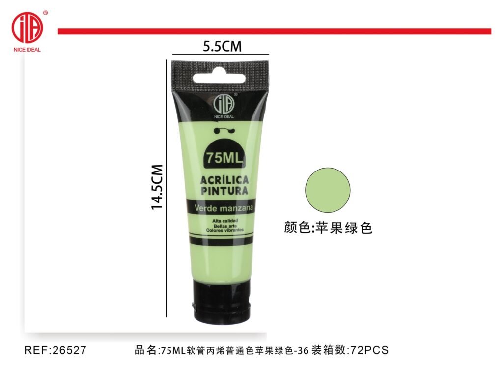 pintura acrilica -verde manzana 75ml