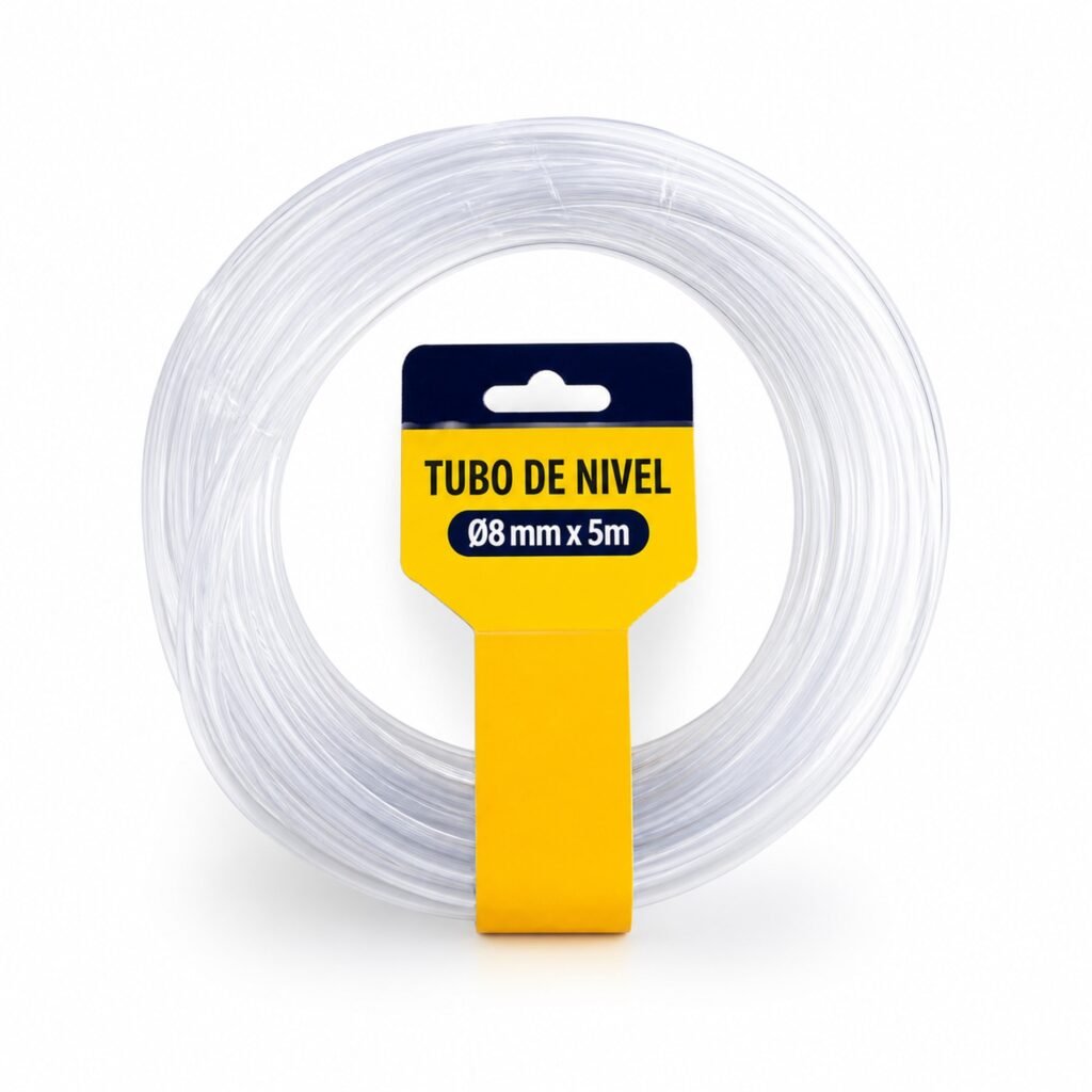 Tubo de nivel transparente Ø8 mm x 5 m enrollado, SKU 40032