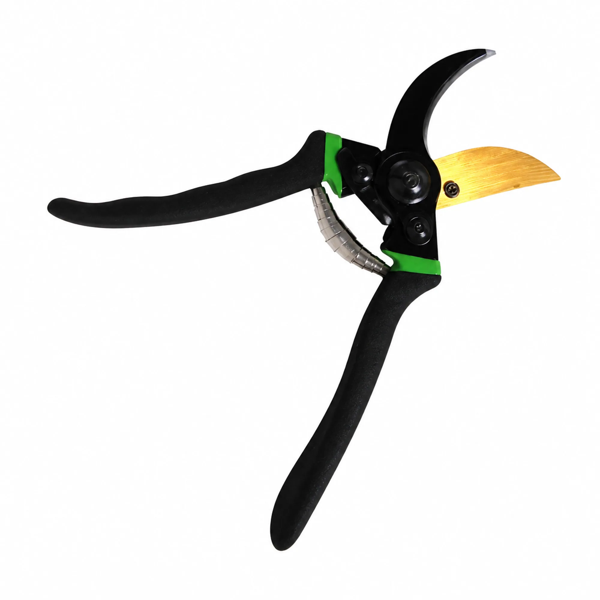 Tijera de Podar Curva con Resorte y Seguro, 21.5 cm, Corte hasta 14 mm – SKU 40044