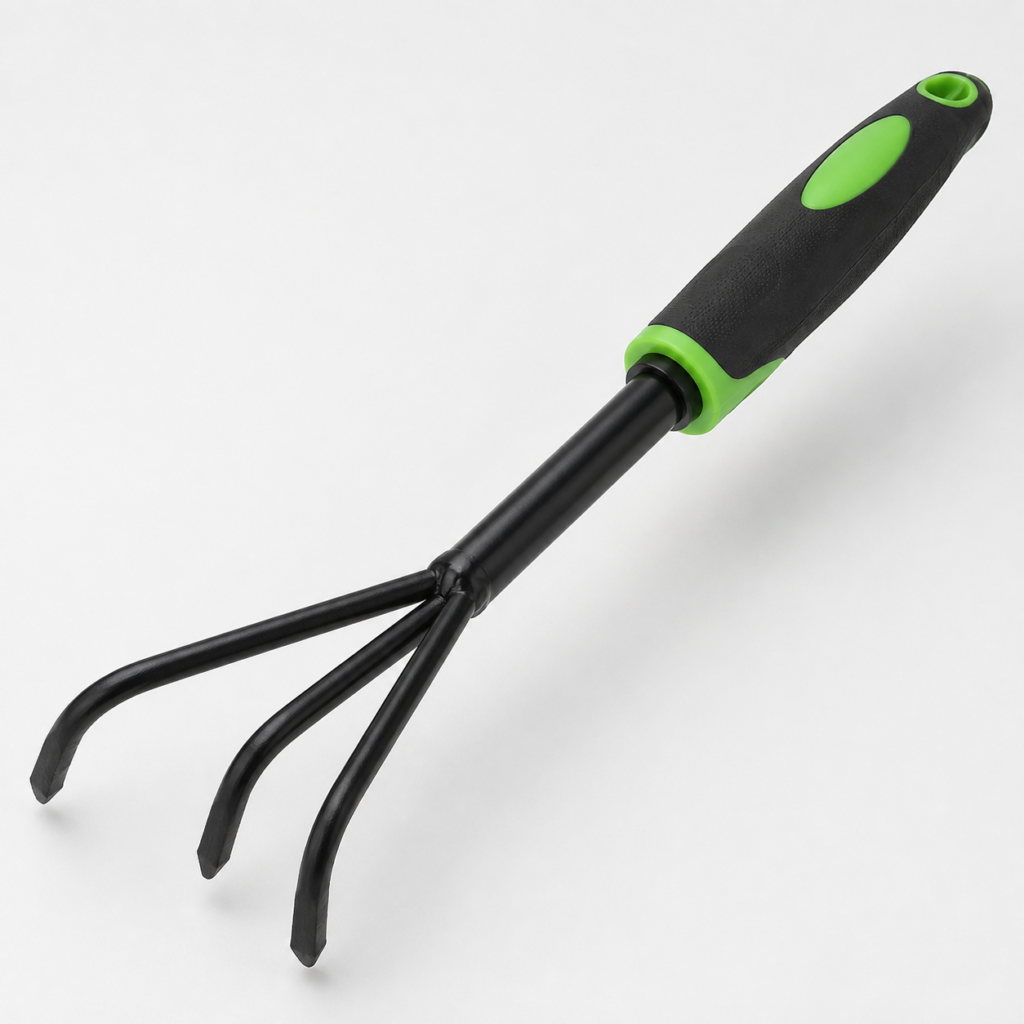 Rastrillo Manual de Jardín de 3 Garras, Mango Ergonómico, 36.5 x 6 cm – SKU 40058