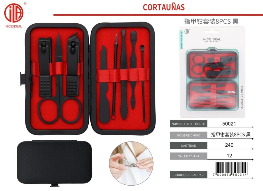 JUEGO DE CORTAÚÑAS 8 PCS
