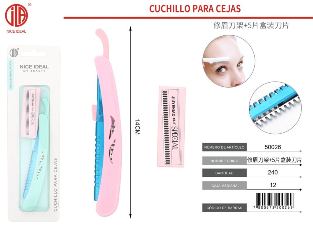 Perfilador de cejas con 5 hojas de repuesto