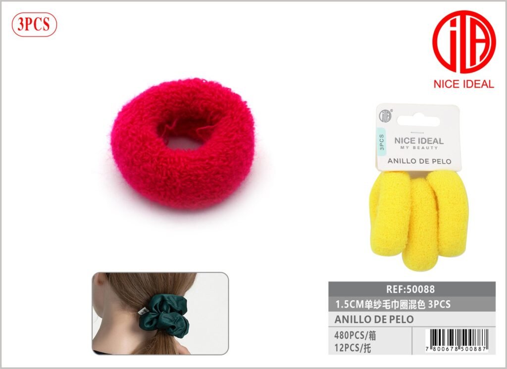 ANILLO DE PELO 1.5CM 3PCS