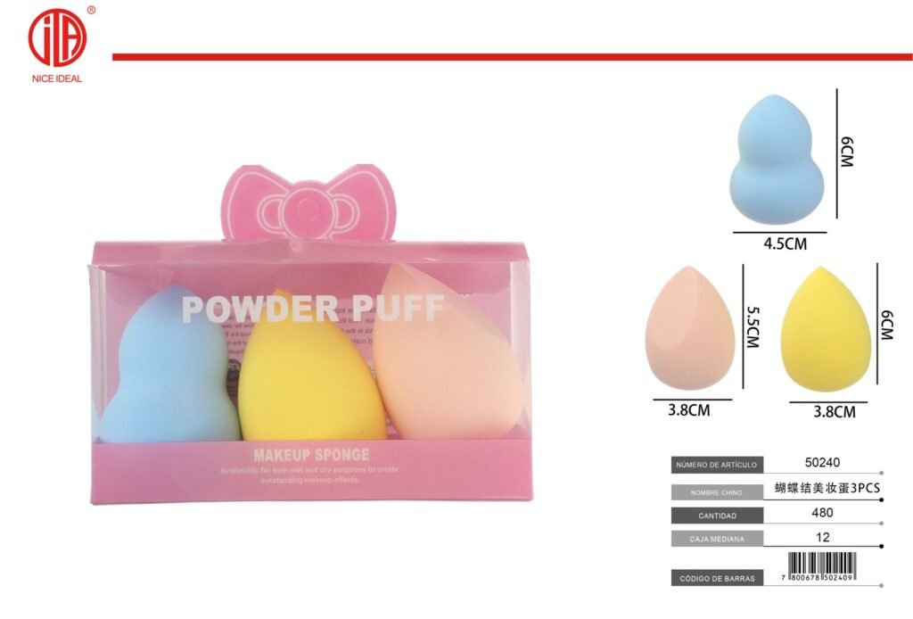 Set de esponjas de maquillaje, 3 unidades