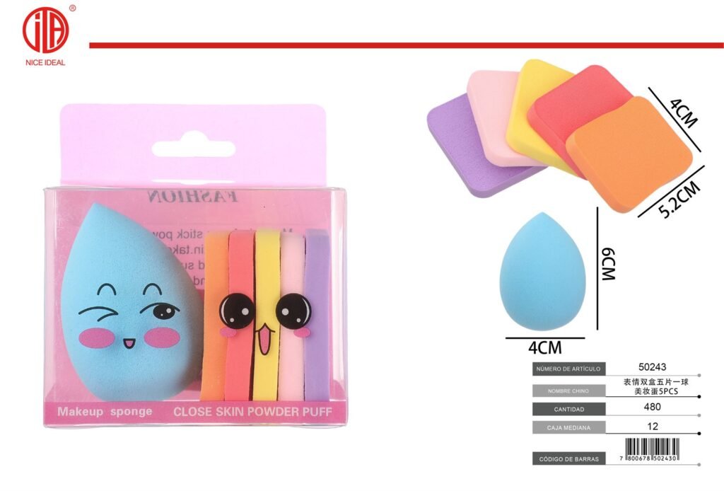 ESPONJA DE MAQUILLAJE 5PCS