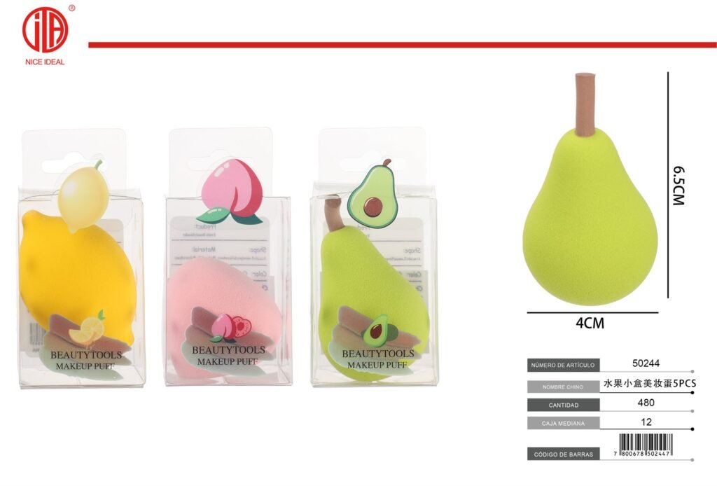 Esponja de maquillaje con estuche diseño fruta