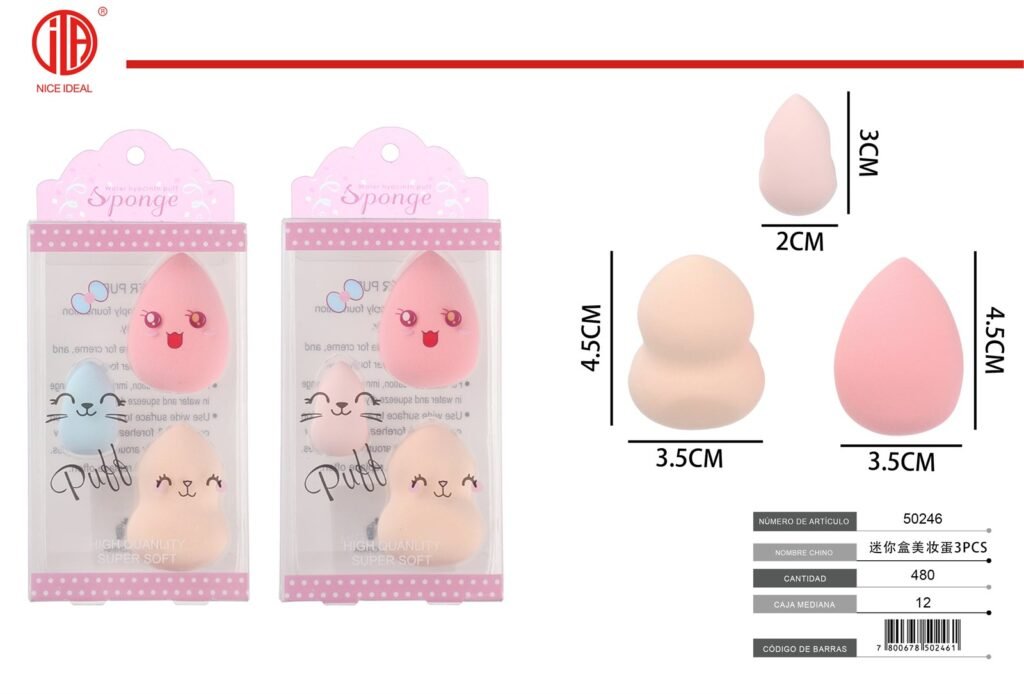 MINI ESPONJA DE MAQUILLAJE 3PCS