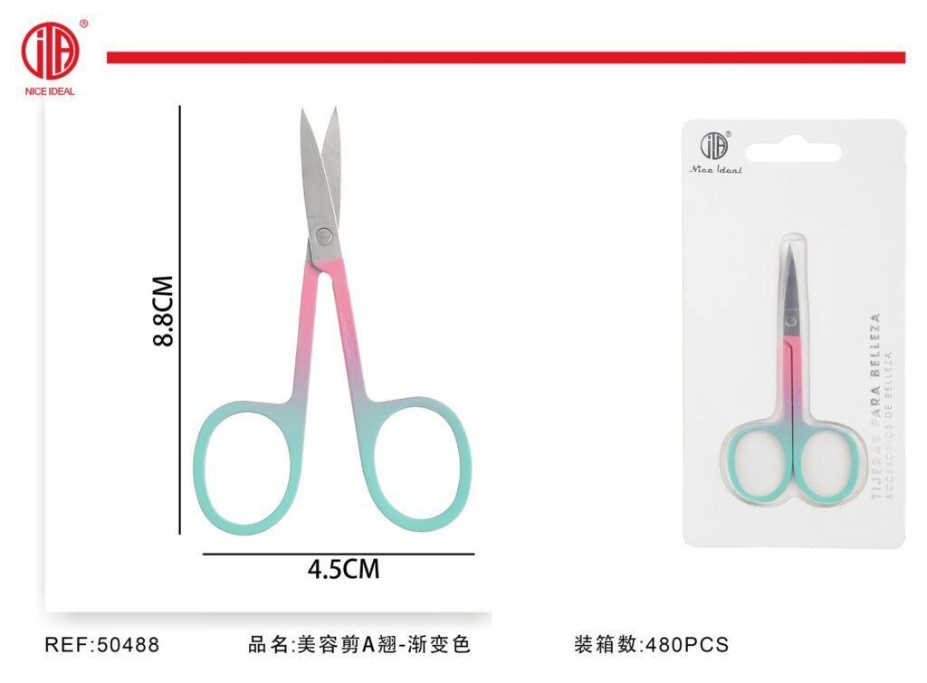 Tijera de belleza curva tipo A, 8,8 cm