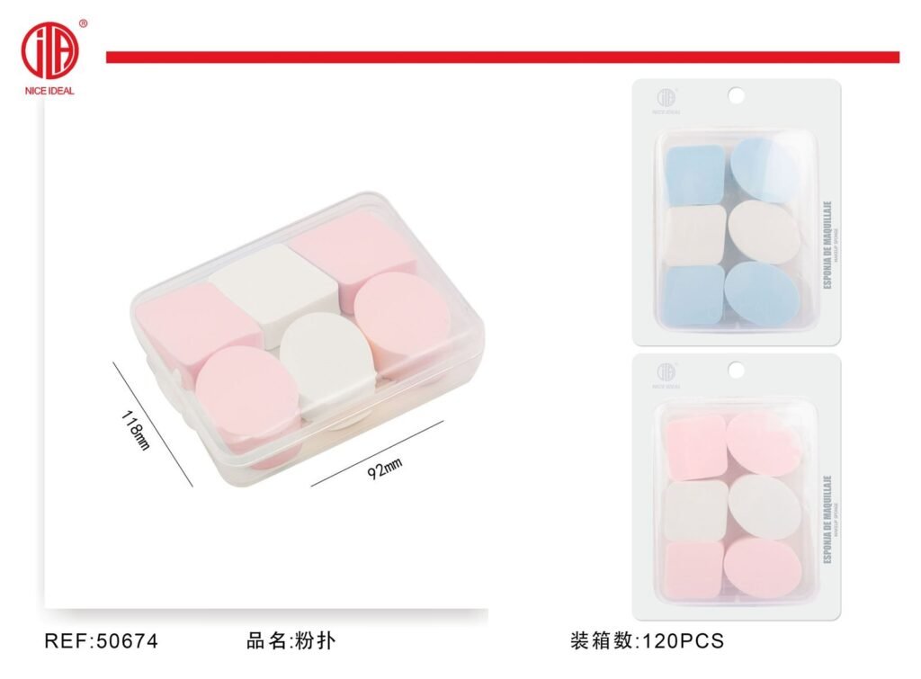 Set de Esponjas para Maquillaje en Estuche, Formas Mixtas, Colores Surtidos