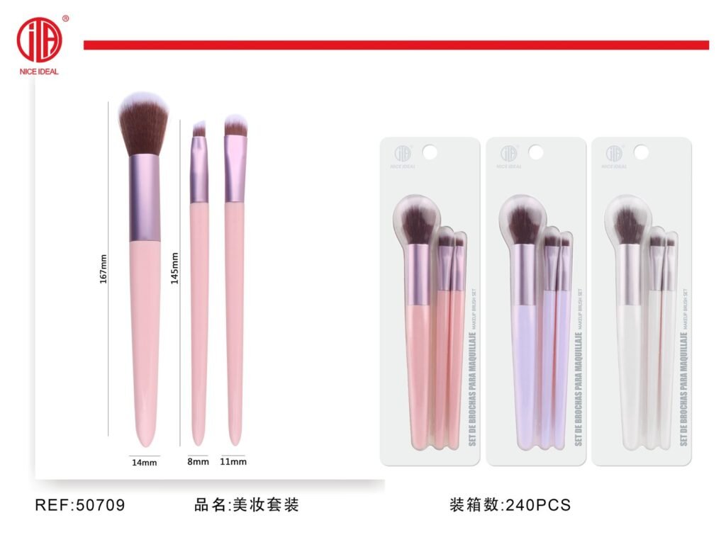Set de 3 brochas para rostro y ojos