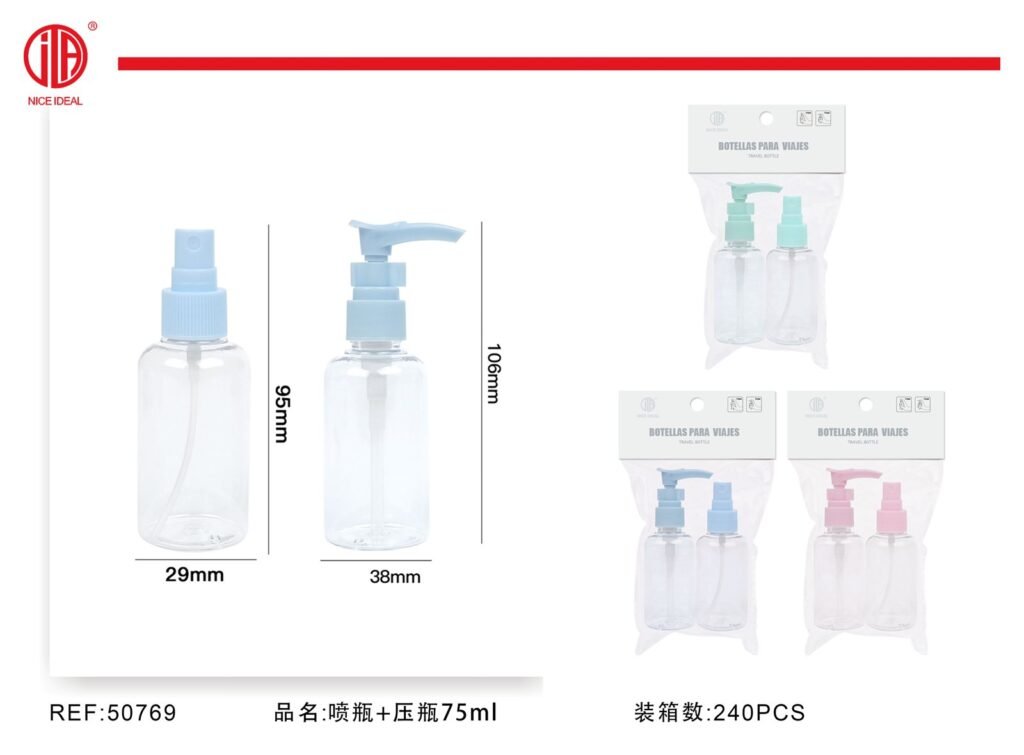 Set de 2 botellas de viaje de 75 ml