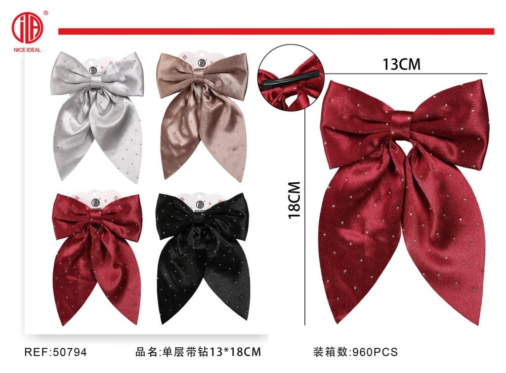 Lazo con brillos y pinza 13 x 18 cm