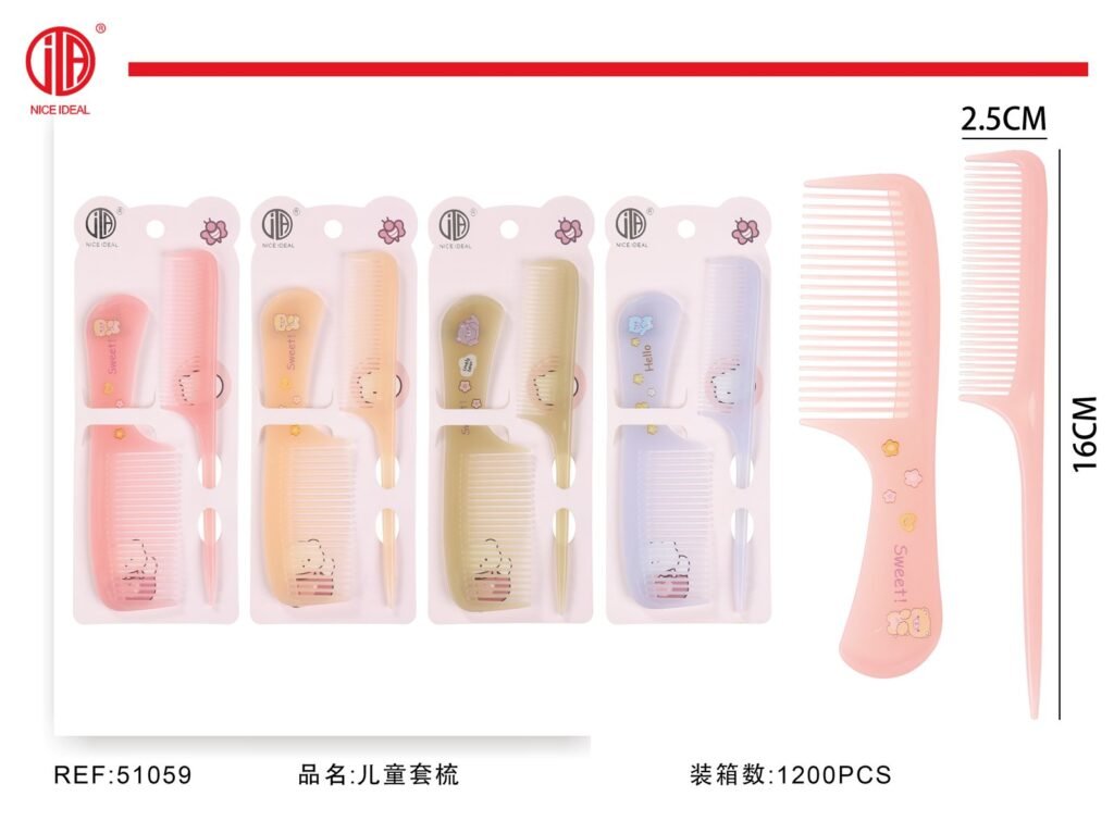 Set infantil de 2 peines pastel 16 cm