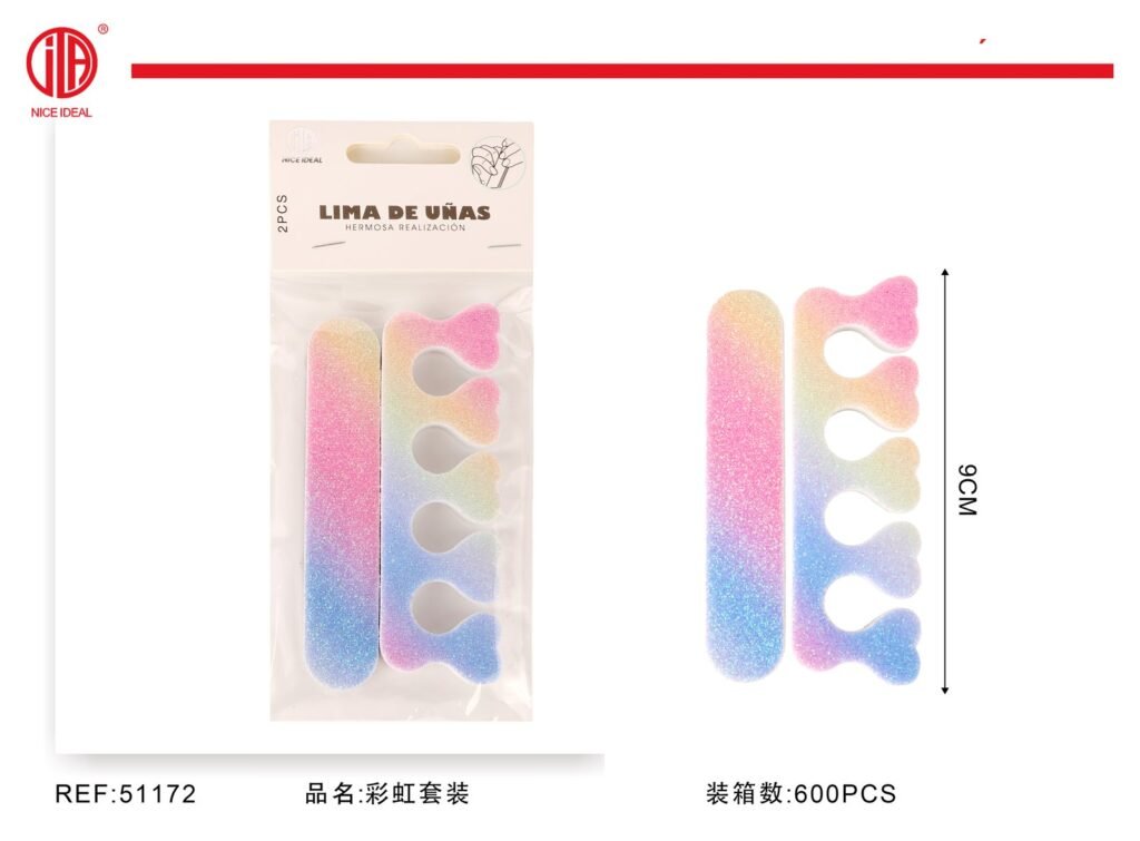 Set de lima de uñas y separador de dedos 2 piezas