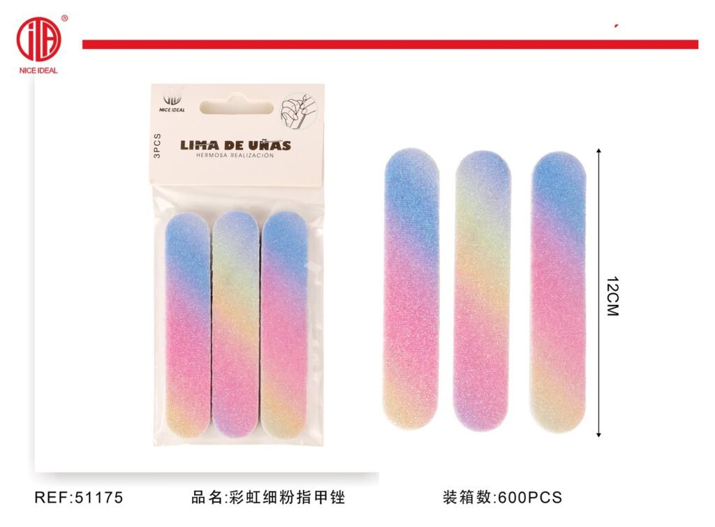 Set de 3 limas de uñas degradadas 12 cm