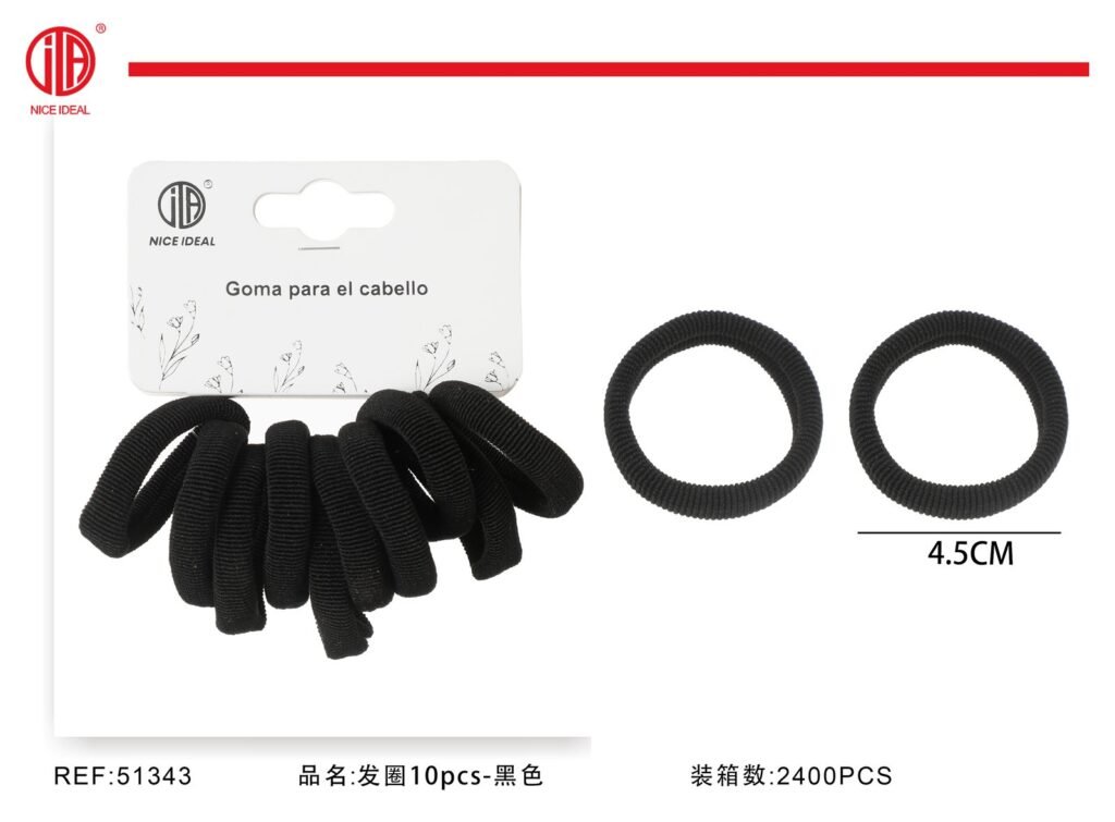 Set de 10 colets negros 4,5 cm
