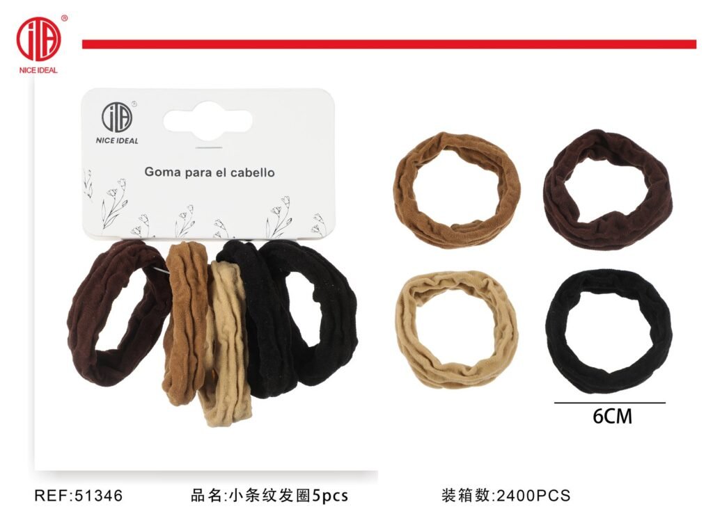 Set de 5 colets textiles en tonos neutros 6 cm