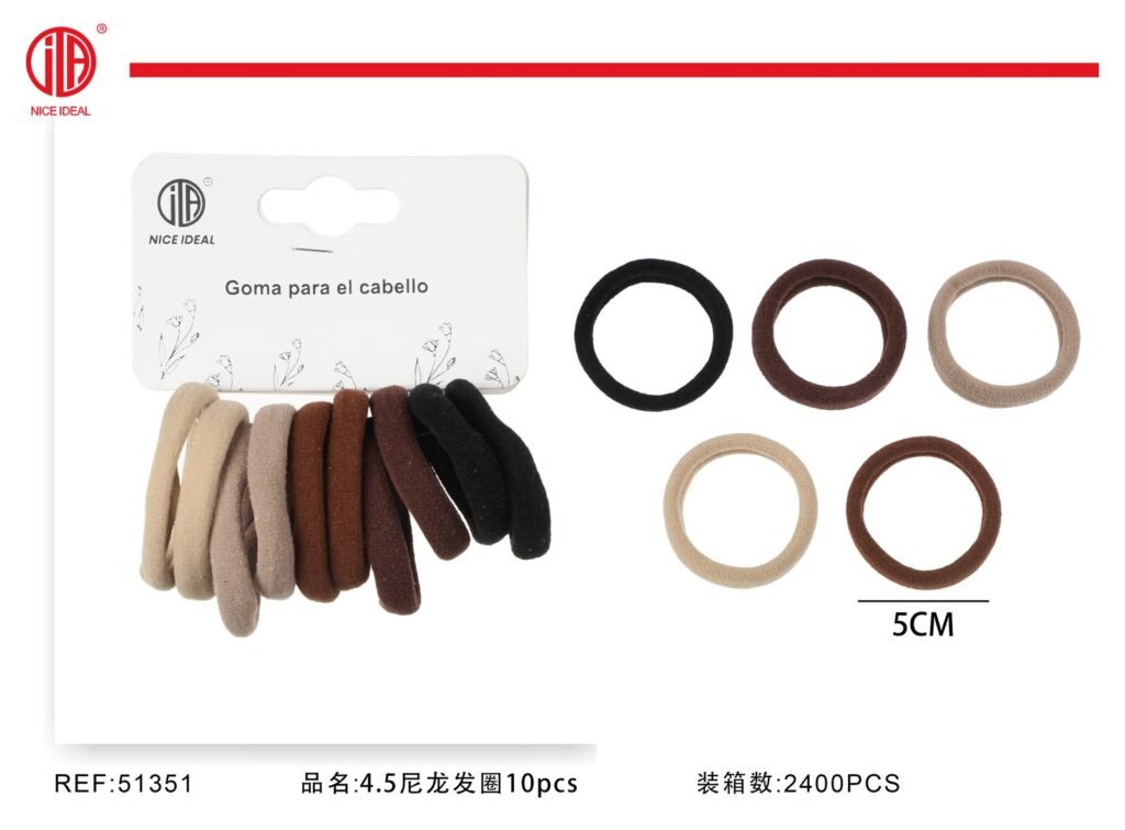 Set de 10 elasticos suaves en tonos naturales