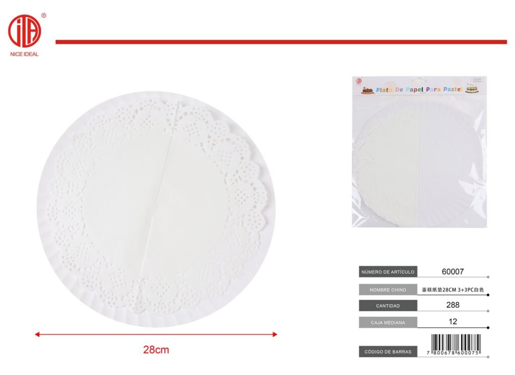 ALMOHADILLA DE PAPEL DE PASTEL 28CM 33PC