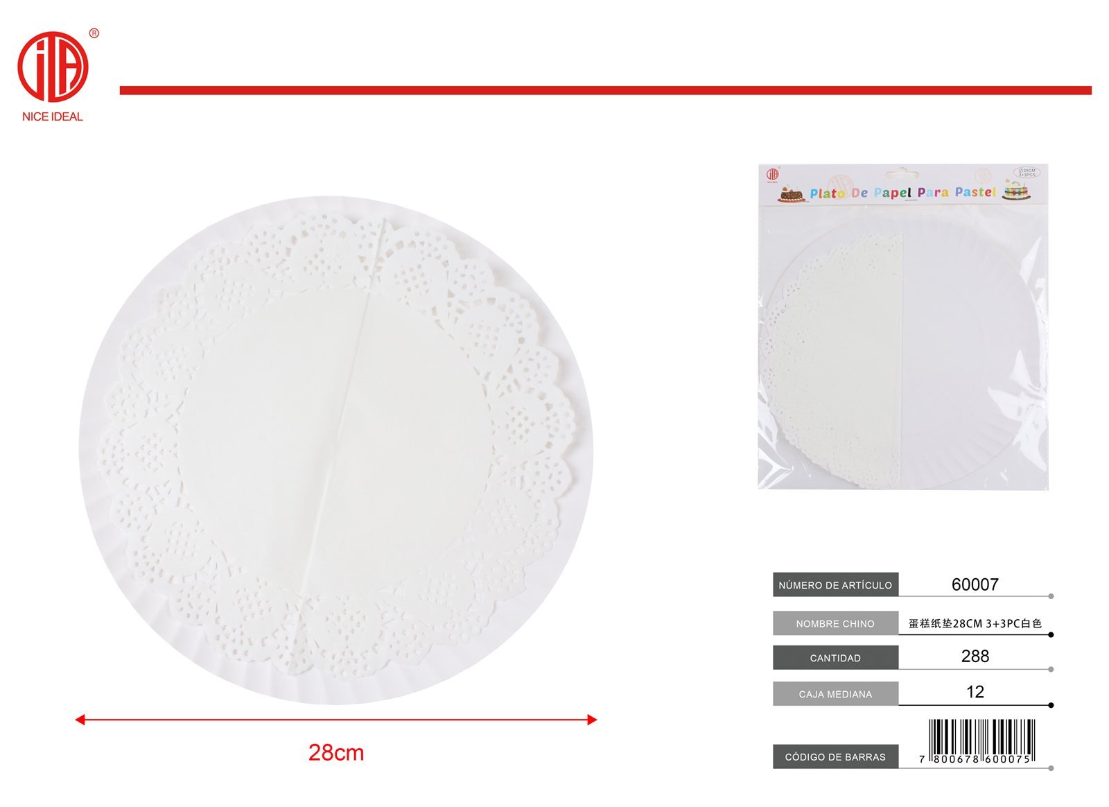 ALMOHADILLA DE PAPEL DE PASTEL 28CM 33PC