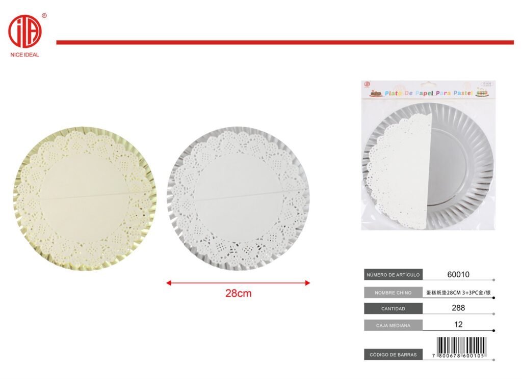 ALMOHADILLA DE PAPEL DE PASTEL 28CM 33PC