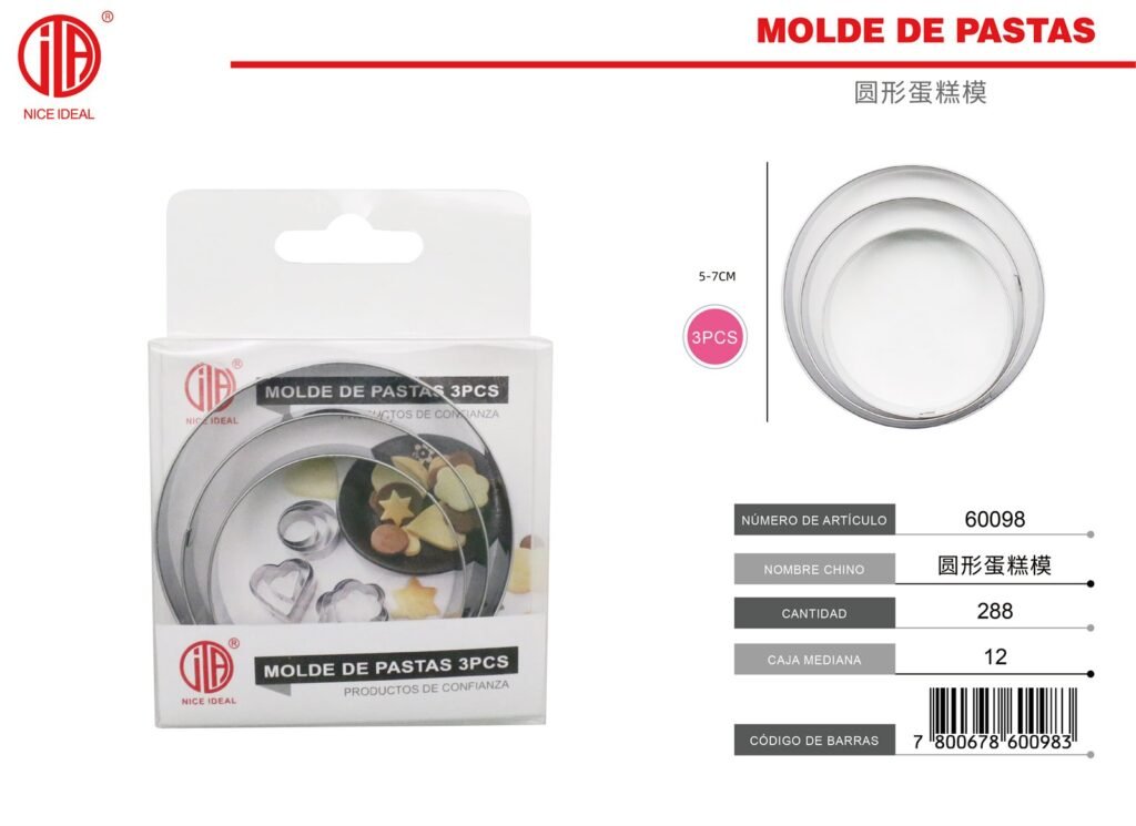 MOLDE DE PASTA 3PCS