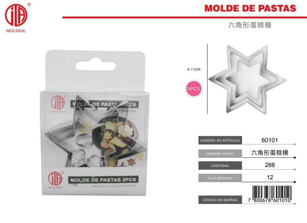 MOLDE DE PASTA 3PCS