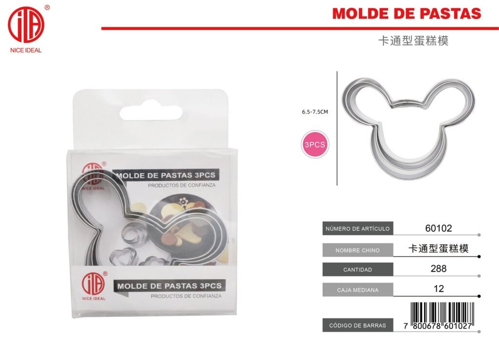 MOLDE DE PASTA 3PCS