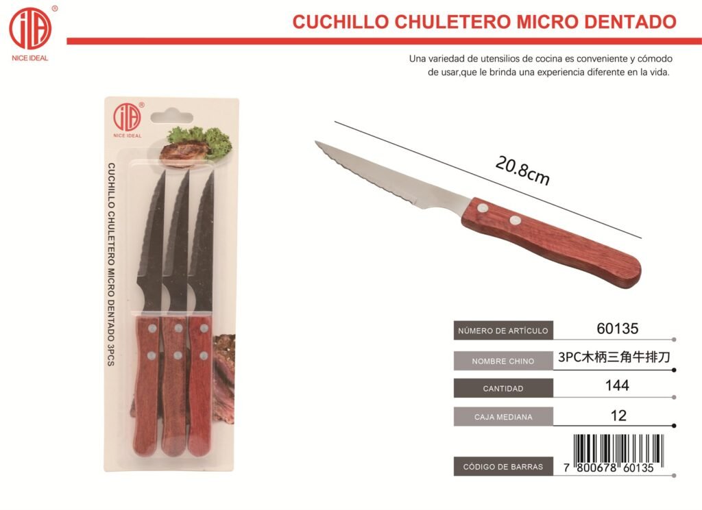 CUCHILLO PARA CARNE 3PC