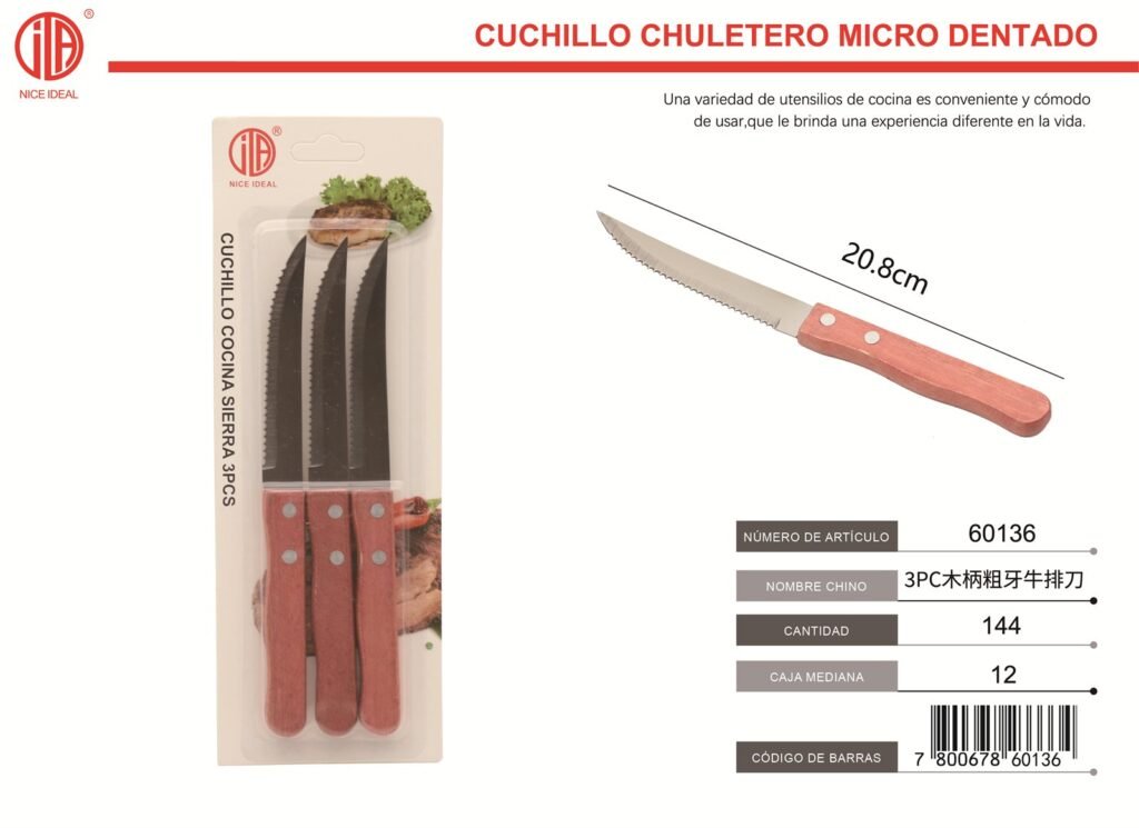 CUCHILLO PARA CARNE 3PC