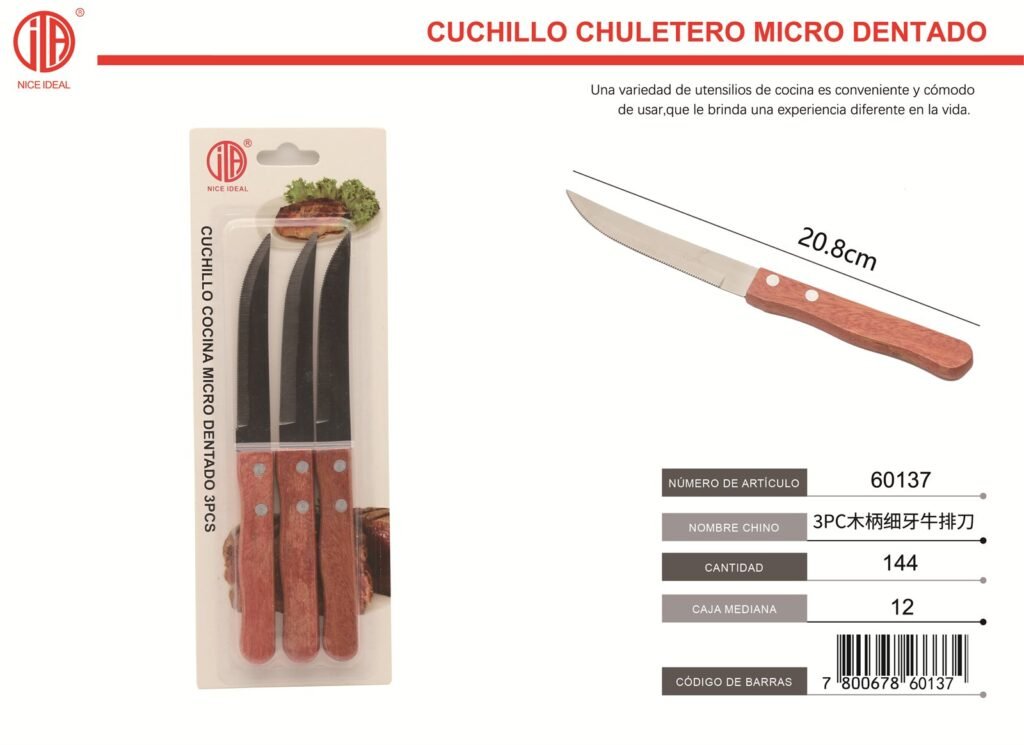 CUCHILLO PARA CARNE 3PC