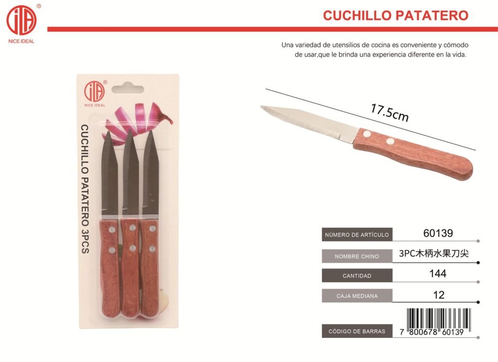 JUEGO DE CUCHILLO DE FRUTA 3PC