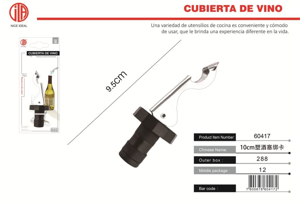 TARJETA DE CORBATA DE TAPóN DE VINO DE PLáSTICO 1PS