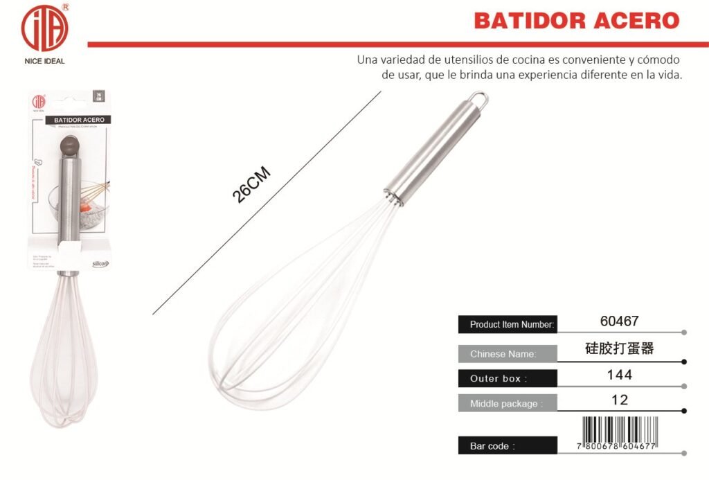 BATIDOR DE SILICONA CON MANGO DE TUBO DE 10 10