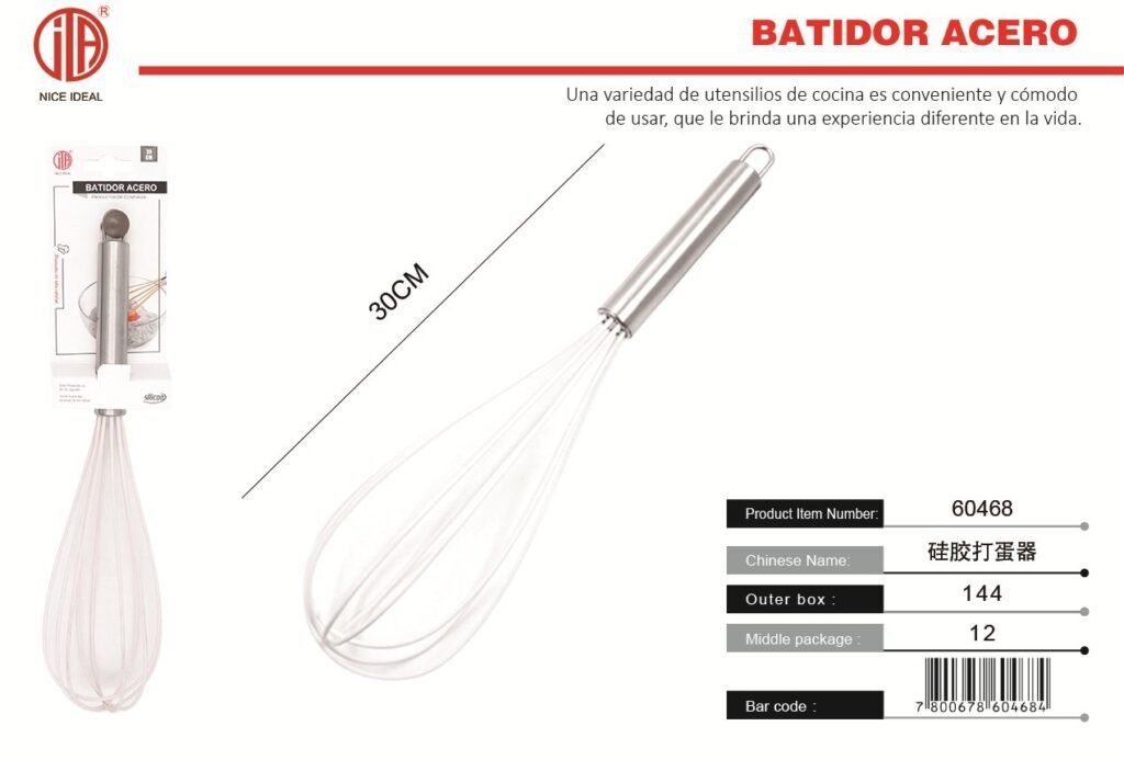 BATIDOR DE SILICONA CON MANGO DE TUBO DE 12 12