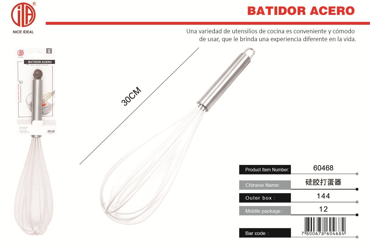 BATIDOR DE SILICONA CON MANGO DE TUBO DE 12 12