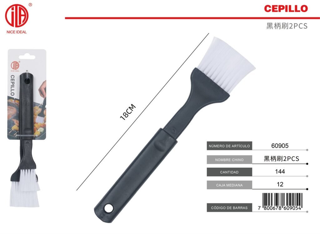 CEPILLO MANGO NEGRO NX008 2PC
