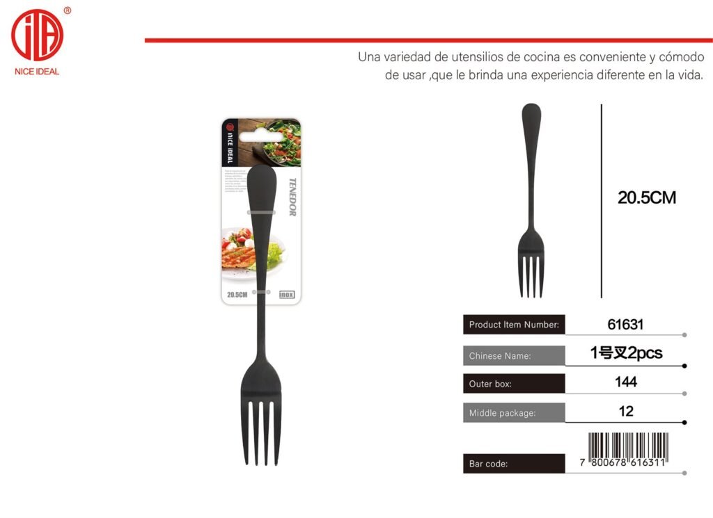TENEDOR NEGRO N.1 2PCS(1010)