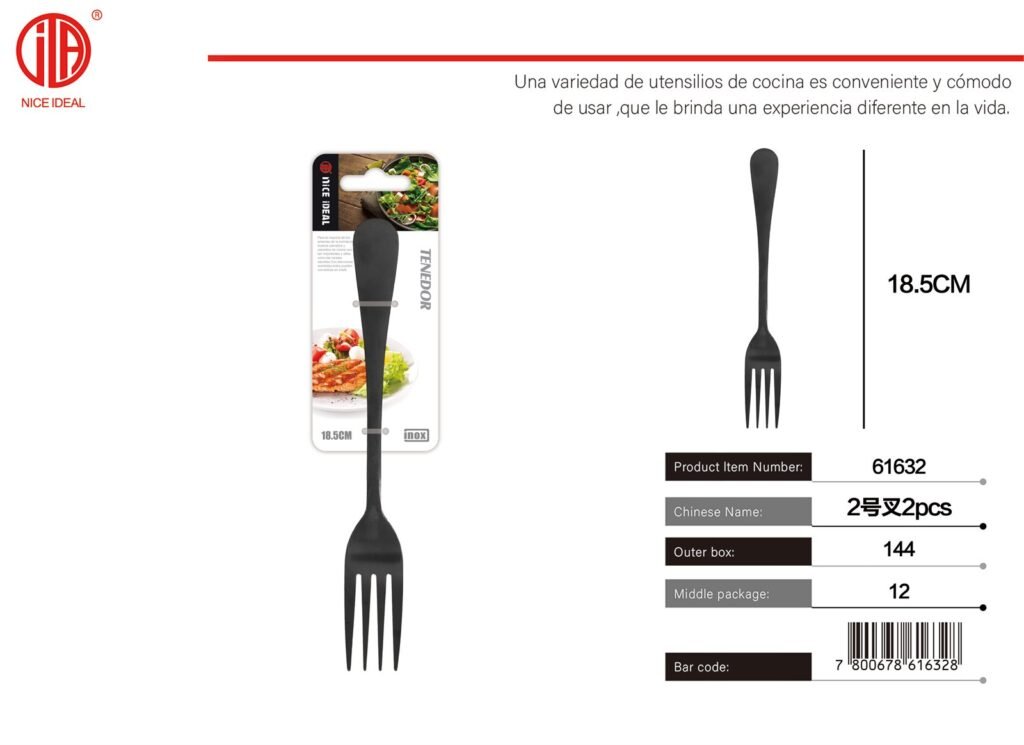 TENEDOR NEGRO N.2 2PCS(1010)