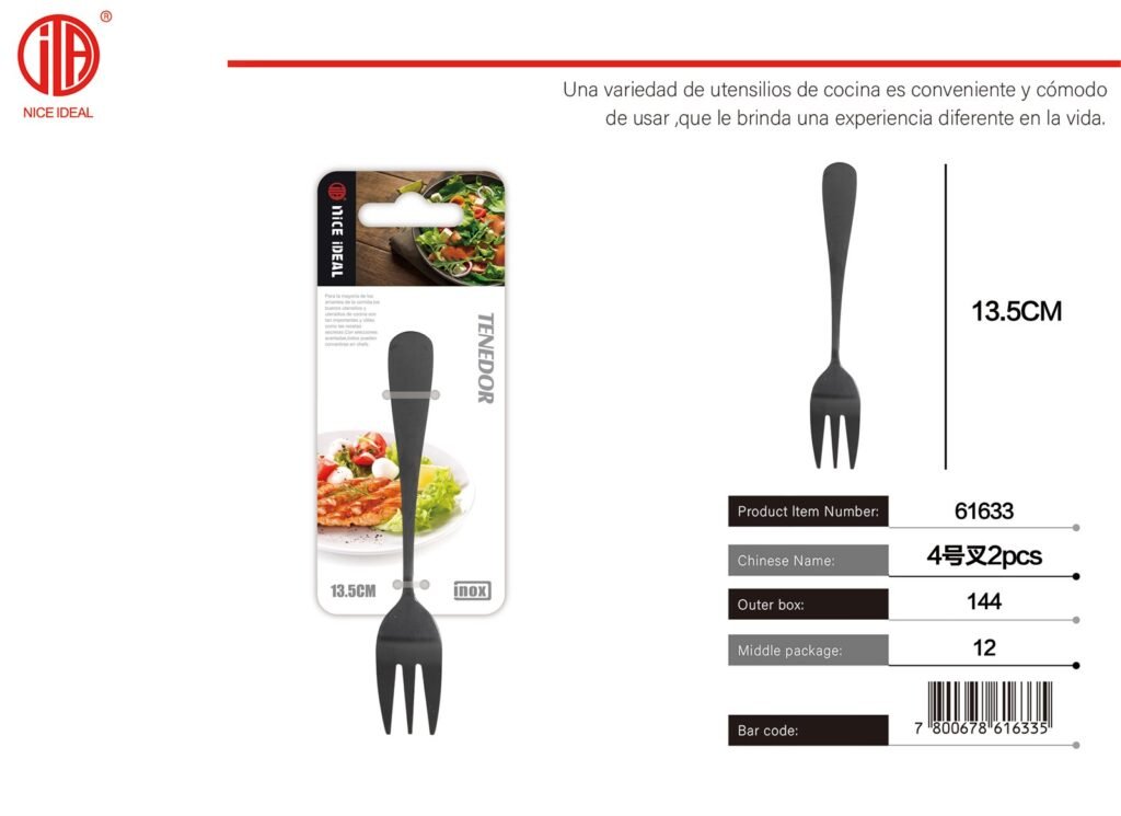 TENEDOR NEGRO N.4 2PCS(1010)
