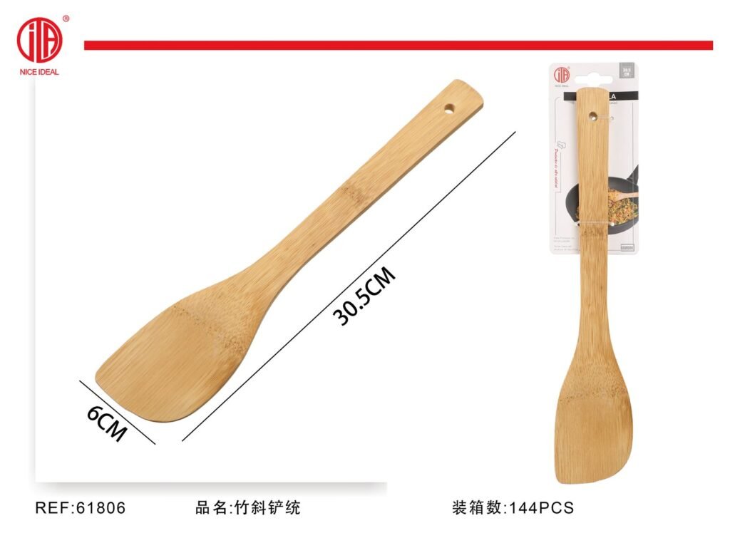 Espatula oblicua de bambu, 30,5 cm