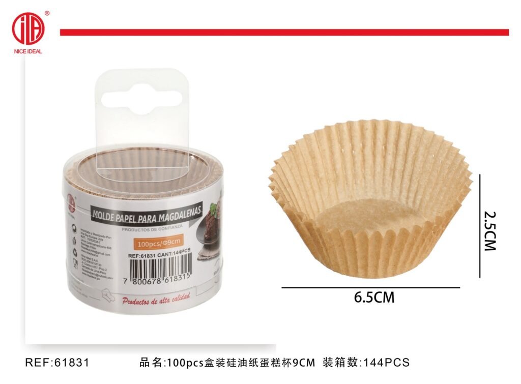 Moldes de papel para cupcakes, 100 unidades, 6,5 cm