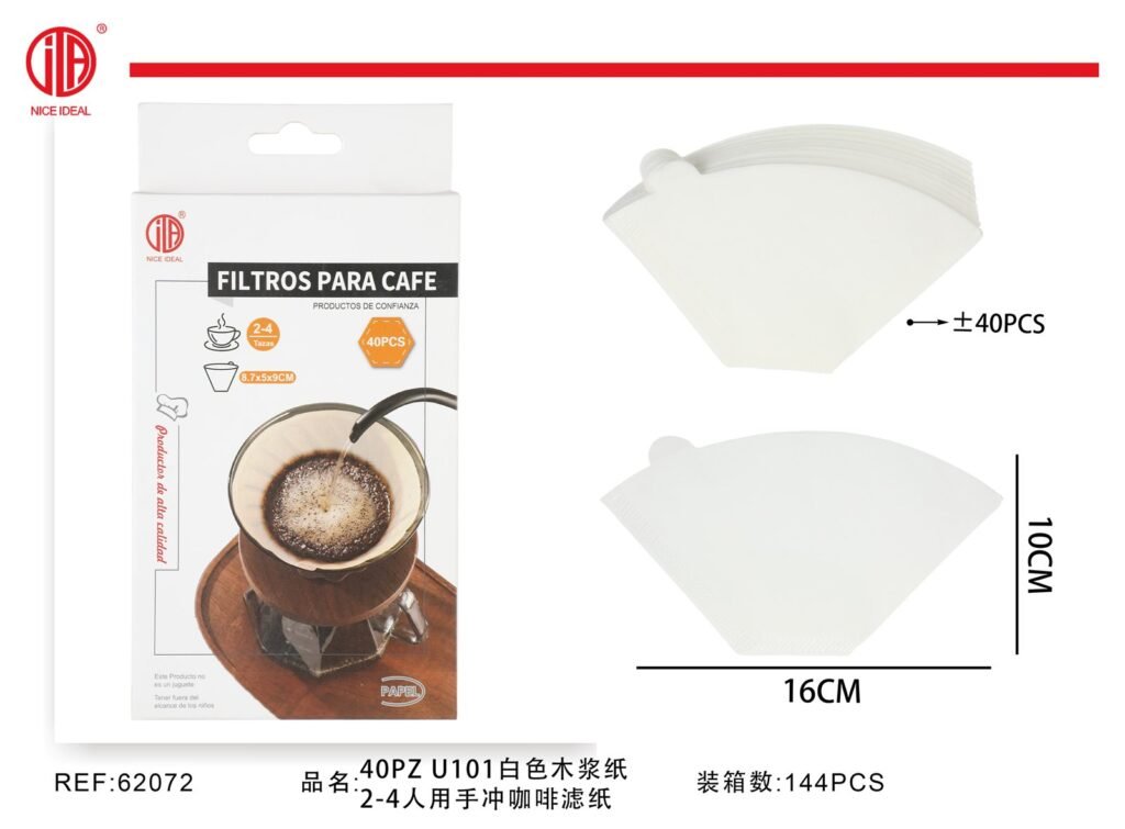 Papel filtro de cafe 40pz color blanco