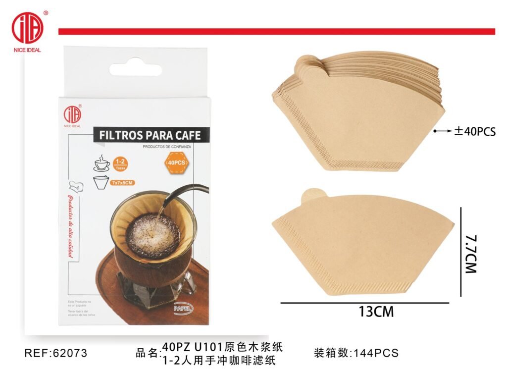 Papel filtro de cafe 40pz color marron