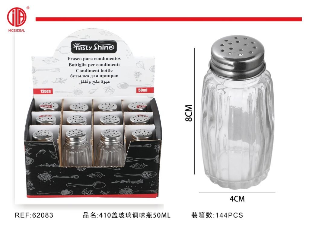 Frasco de Vidrio para Condimentos, 50 ml